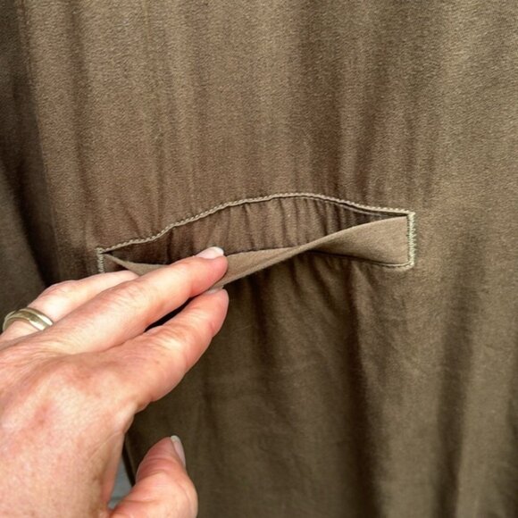 Lacoste Earth Tone Button Down Tunic Top Size 36 - Picture 6 of 10